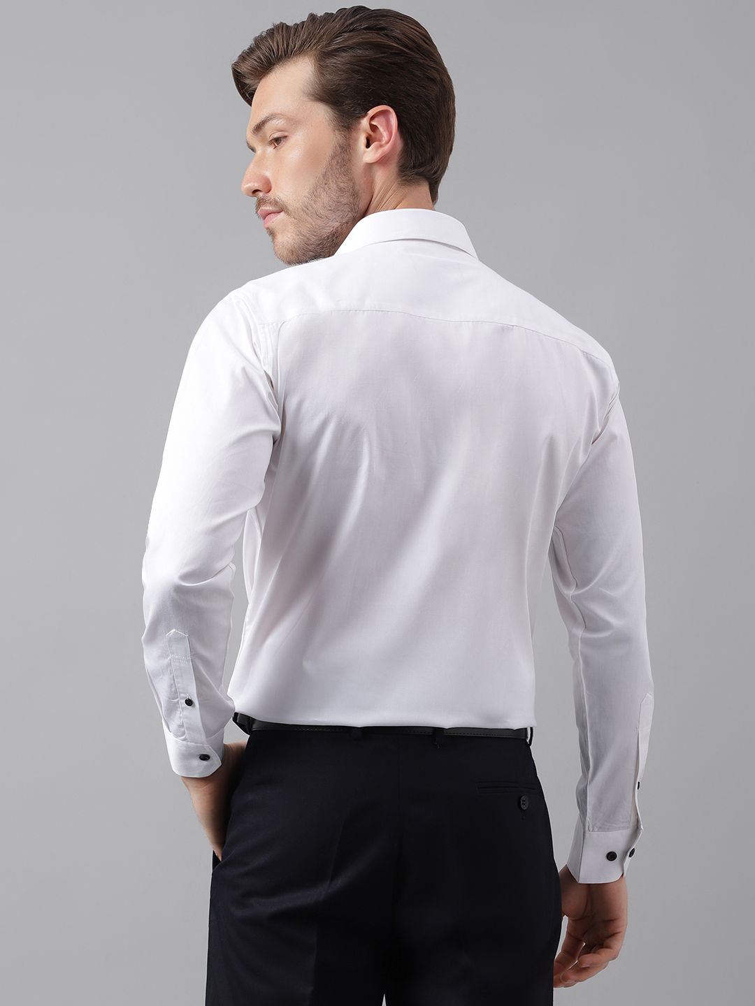 Hancock Men White Slim Fit Tuxedo Shirts