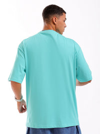 The Indian Garage Co Men Pure Cotton Graphic Printed Oversized Round Neck T-shirt