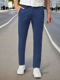 Urbano Fashion Men Blue Slim Fit Solid Regular Trousers