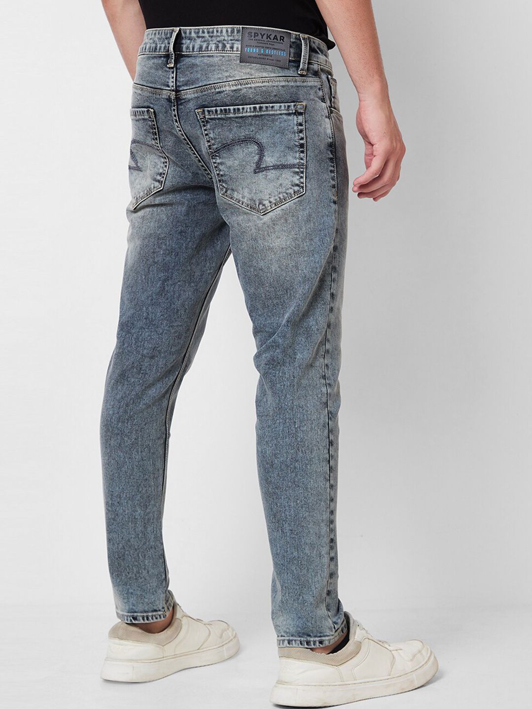 SPYKAR Men Tapered Fit Heavy Fade Clean Look Stretchable Jeans