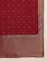 KALINI Floral Woven Design Zari Straight Kurta With Trousers & Dupatta