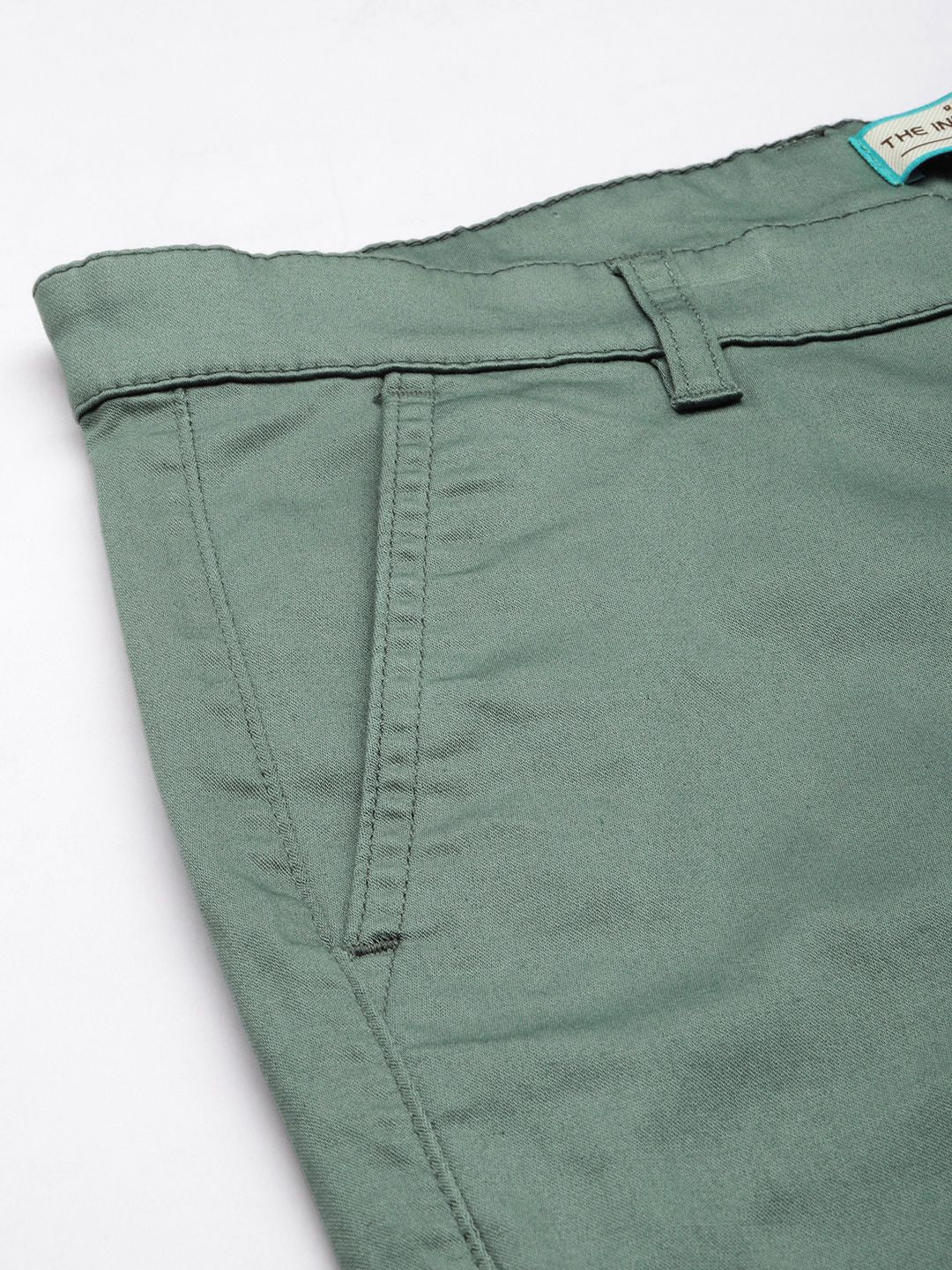 The Indian Garage Co Men Solid Slim Fit Chinos Trousers