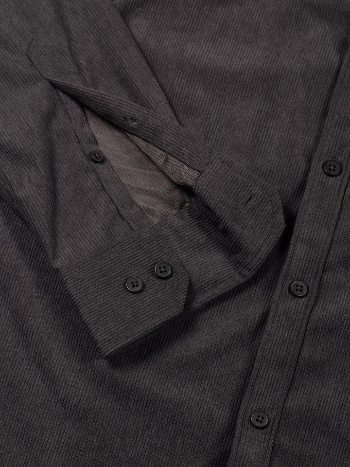 Thomas Scott Men Premium Button-Down Collar Corduroy Cotton Casual Shirt