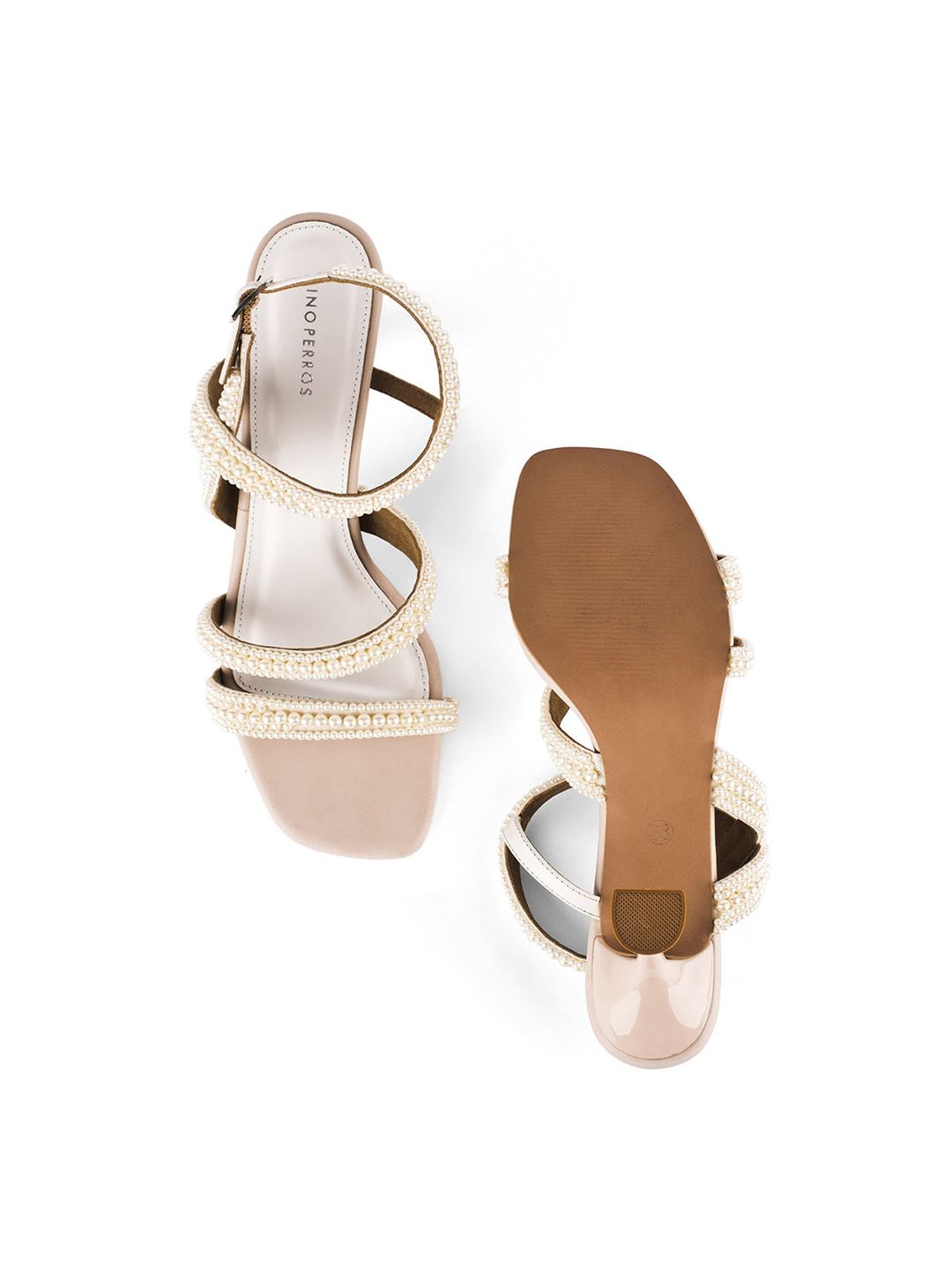 Lino Perros Embellished Open Toe Kitten Sandals
