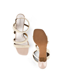 Lino Perros Embellished Open Toe Kitten Sandals