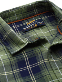 The Indian Garage Co Men Navy Blue Checked Casual Shirt