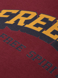 DILLINGER Men Maroon & Yellow Typography Printed Drop-Shoulder Sleeves Pure Cotton Oversized  T-shirt