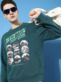 Difference of Opinion Men Printed Oversized Fleece Sweatshirt