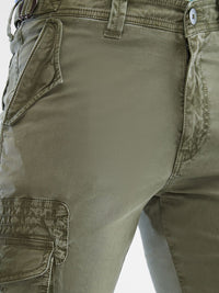 SPYKAR Men Regular-Fit Denim Cargos Trouser