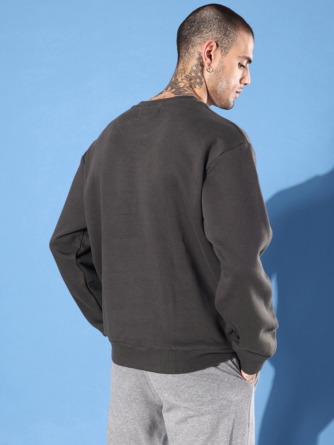DILLINGER Men Typography Printed Oversized Sweatshirt