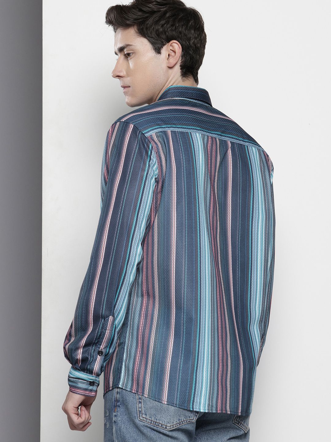 The Indian Garage Co Opaque Striped Casual Shirt