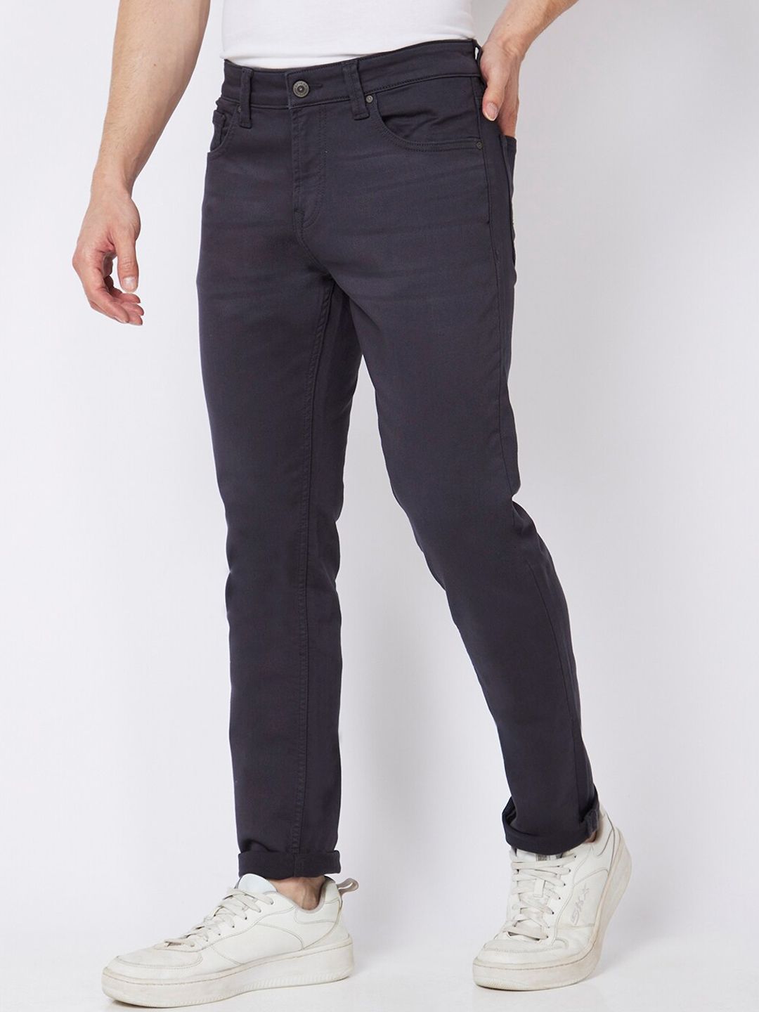 SPYKAR Men Clean Look Slim Fit Narrow Low-Rise Stretchable Jeans