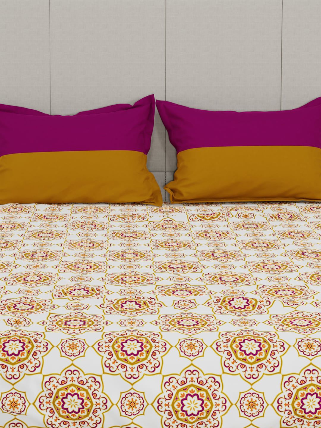 MYTRIDENT Unisex Mustard Bedsheets