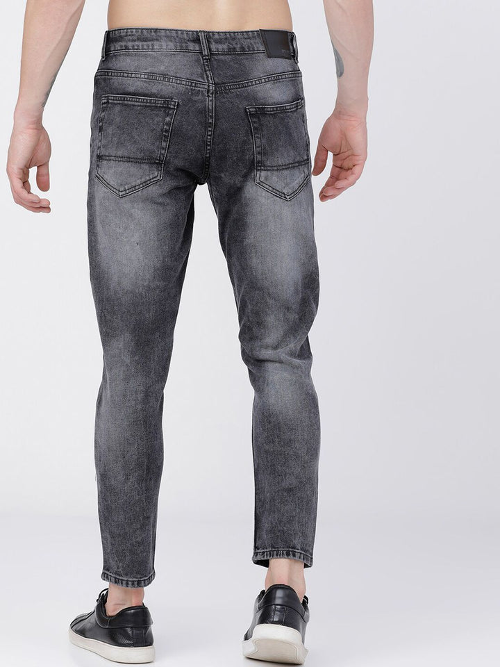HIGHLANDER Men Grey Tapered Fit Mid-Rise Clean Look Stretchable Jeans