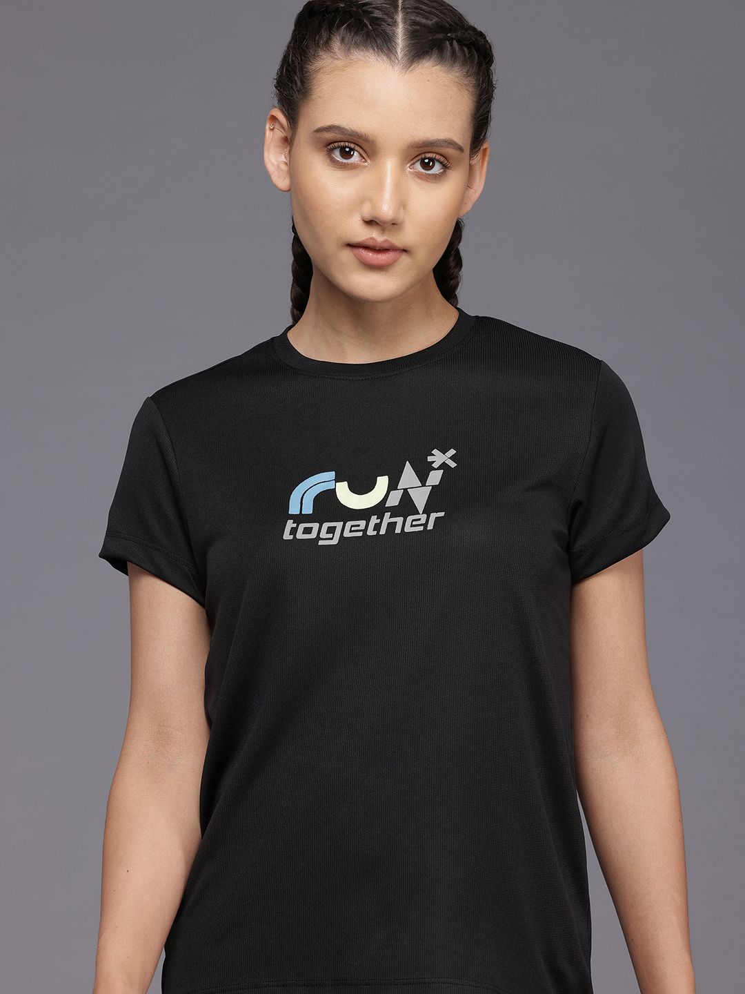 HRX by Hrithik Roshan Couple Collection Printed Rapid-Dry Running T-shirt