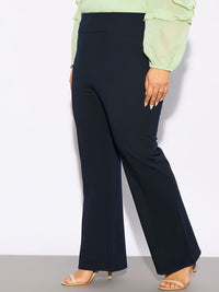 SASSAFRAS Curve Women Plus Size Navy Blue Straight Fit Regular Trousers