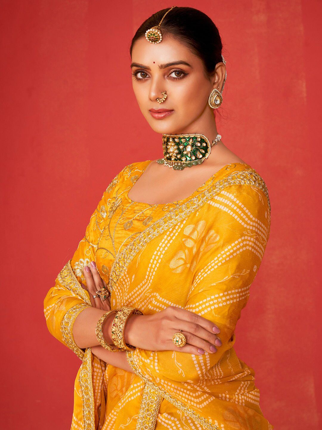 Saree mall Ethnic Motifs Printed Sequinned Pure Chiffon Sarees