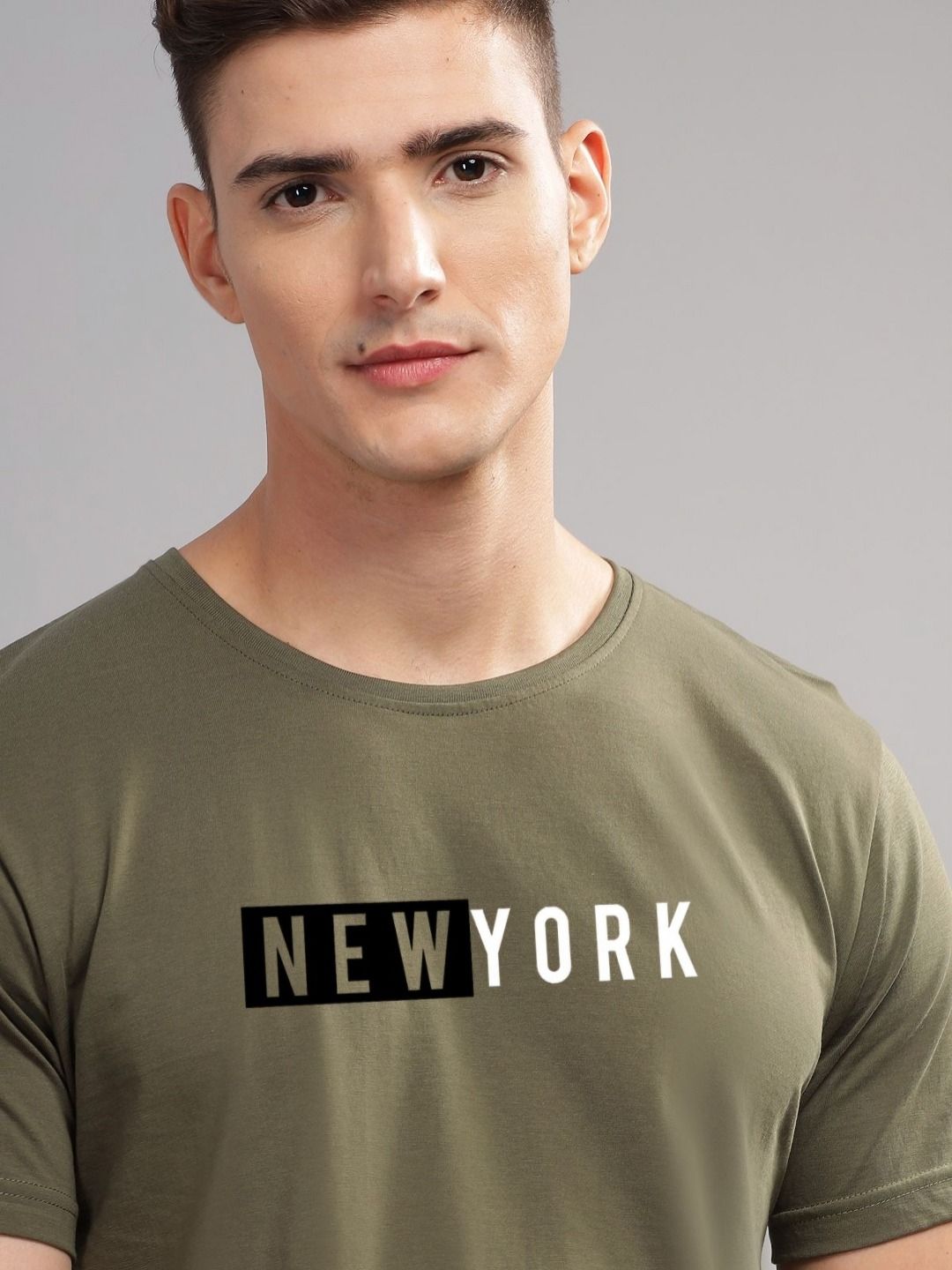 ADRO Men Typography Printed Raw Edge T-shirt