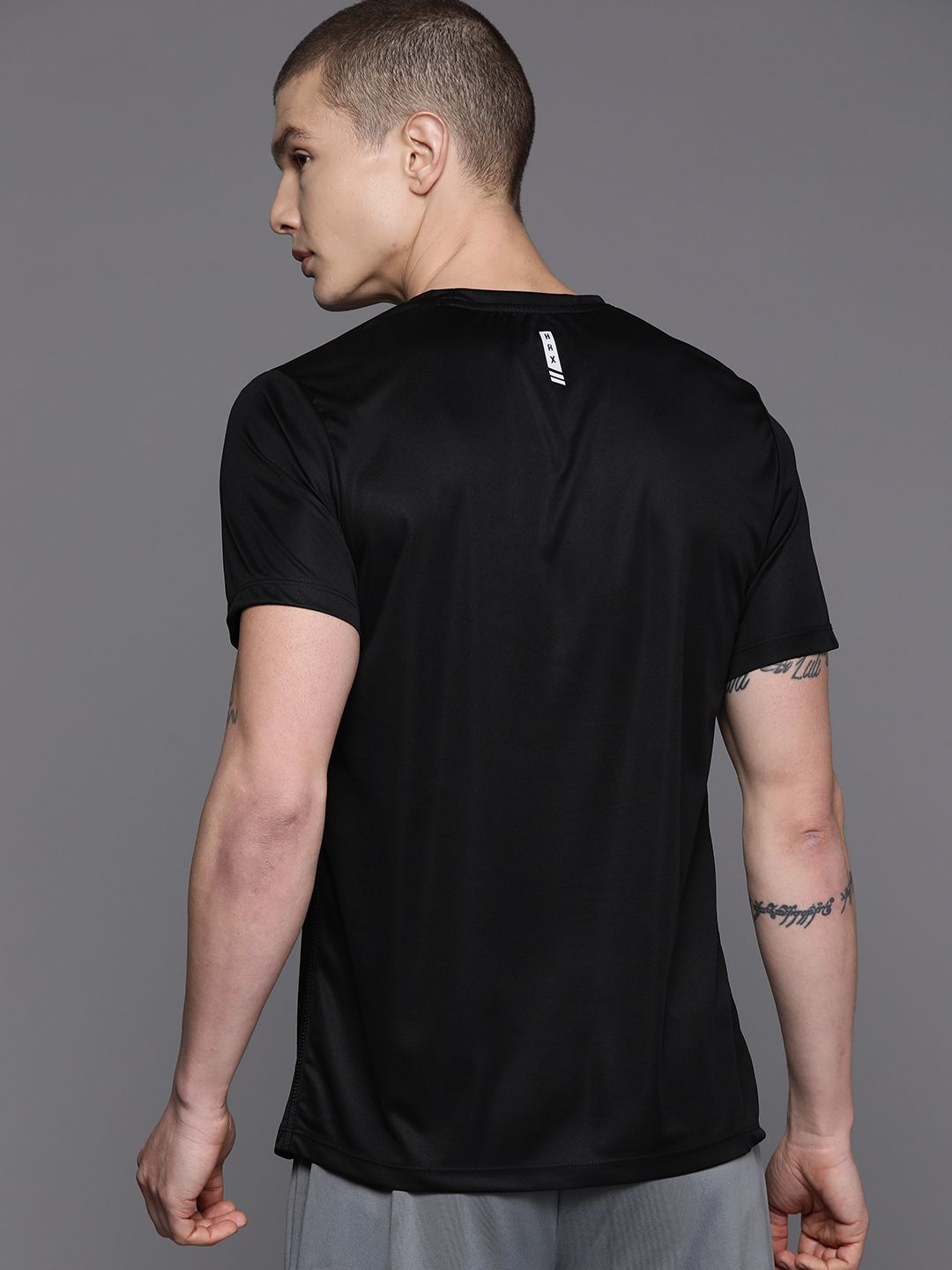 HRX by Hrithik Roshan Rapid-Dry Striped Training T-shirt