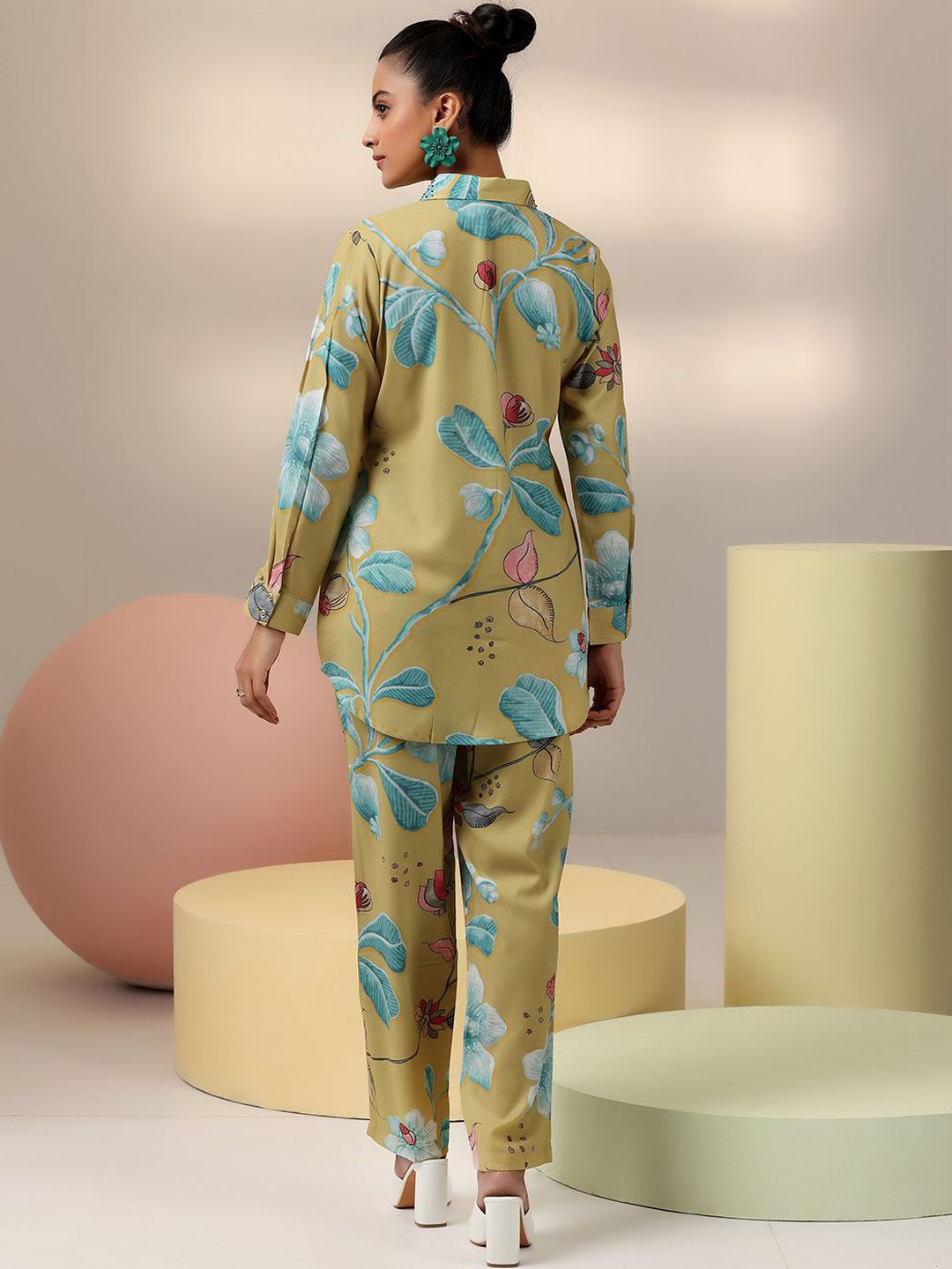 Libas Floral Printed Shirt With Trousers
