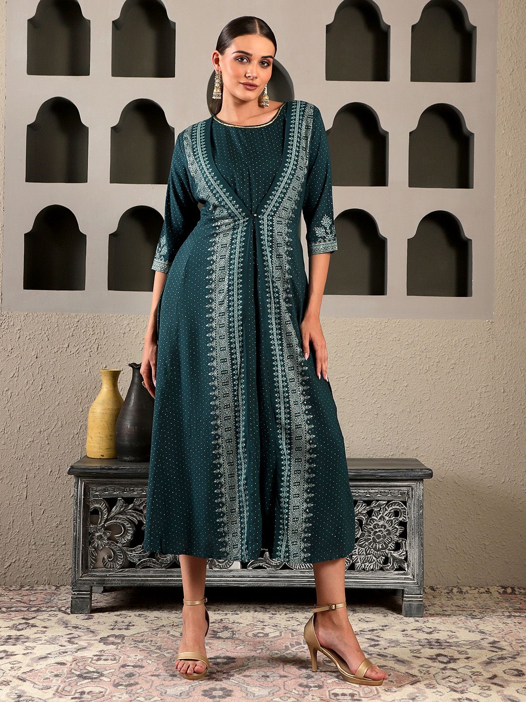 W Women Festive Geometric Print Jumpsuit
