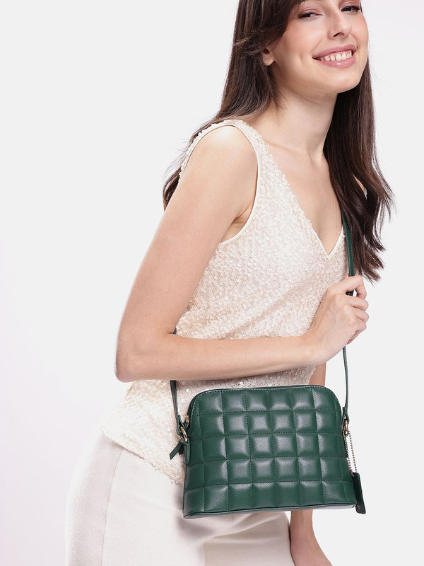 DressBerry Checked Structured Quilted Sling Bag