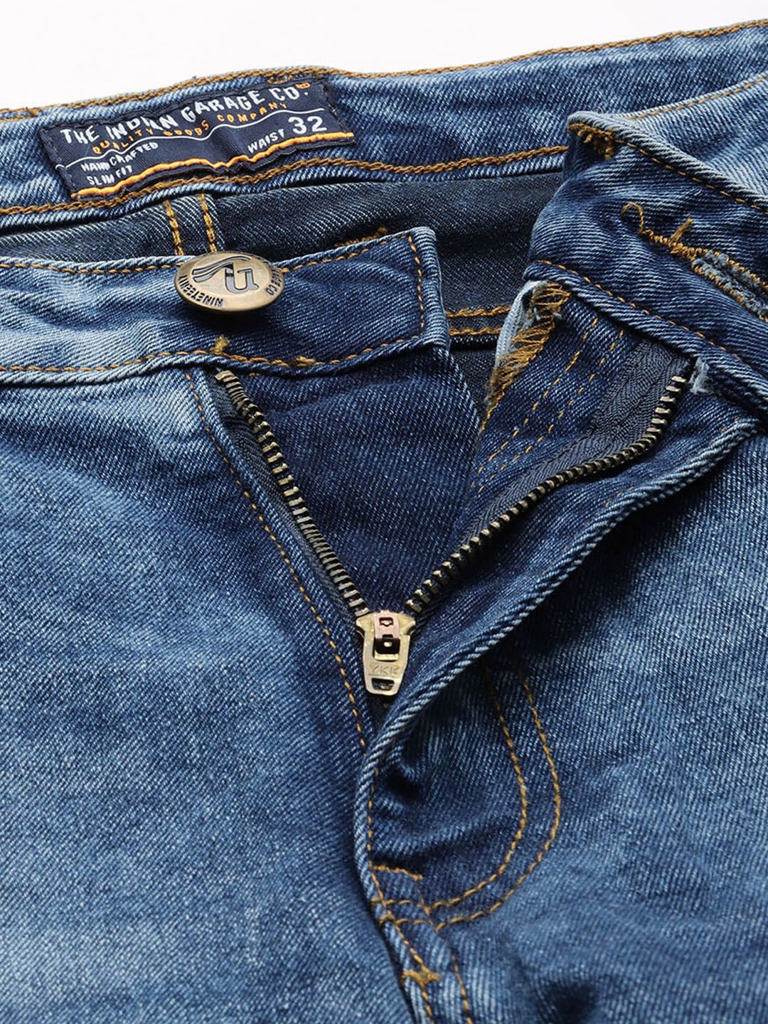 The Indian Garage Co Men Straight Fit Light Fade Jeans