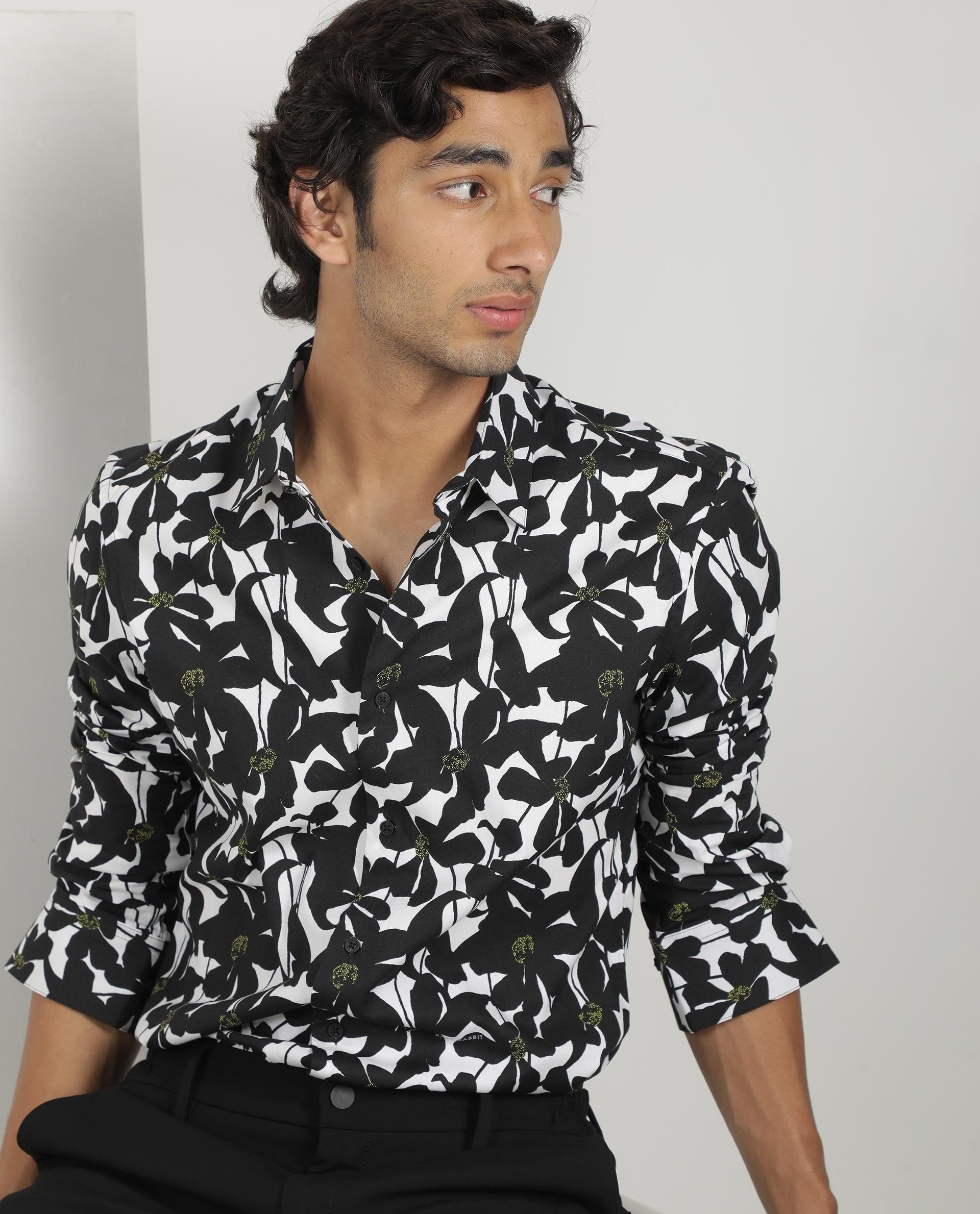 RARE RABBIT Kruela Slim Fit Floral Printed Shirt