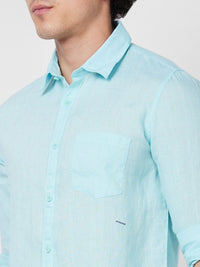 SPYKAR Spread Collar Linen Casual Shirt