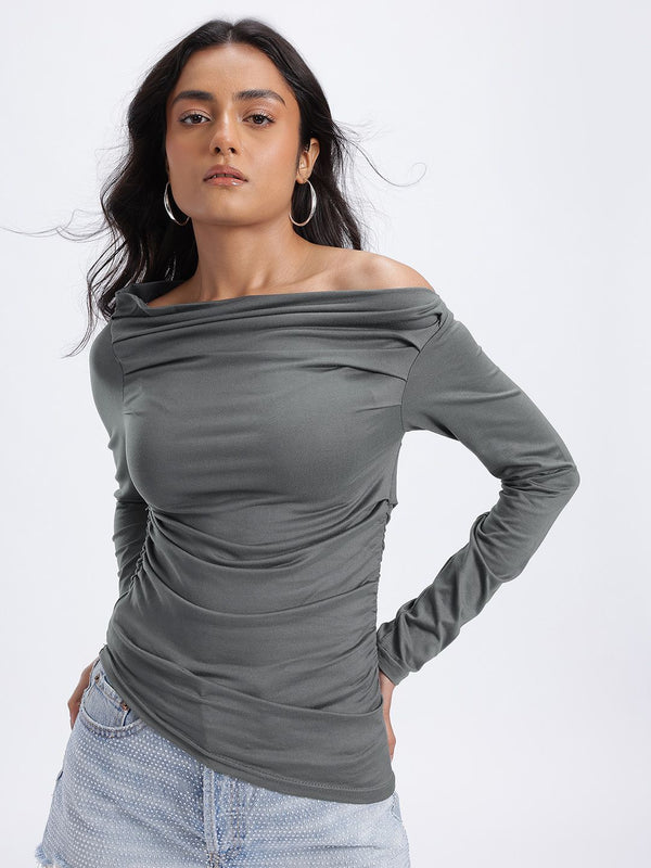 DressBerry Ruched One Shoulder Top