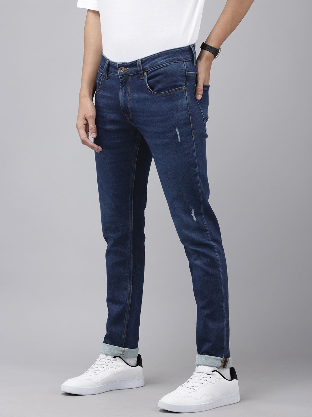 SPYKAR Men Skinny Slim Fit Low-Rise Light Fade Stretchable Jeans