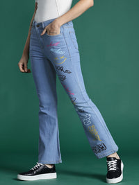DressBerry Women Graphic Printed Bootcut Fit Stretchable Jeans