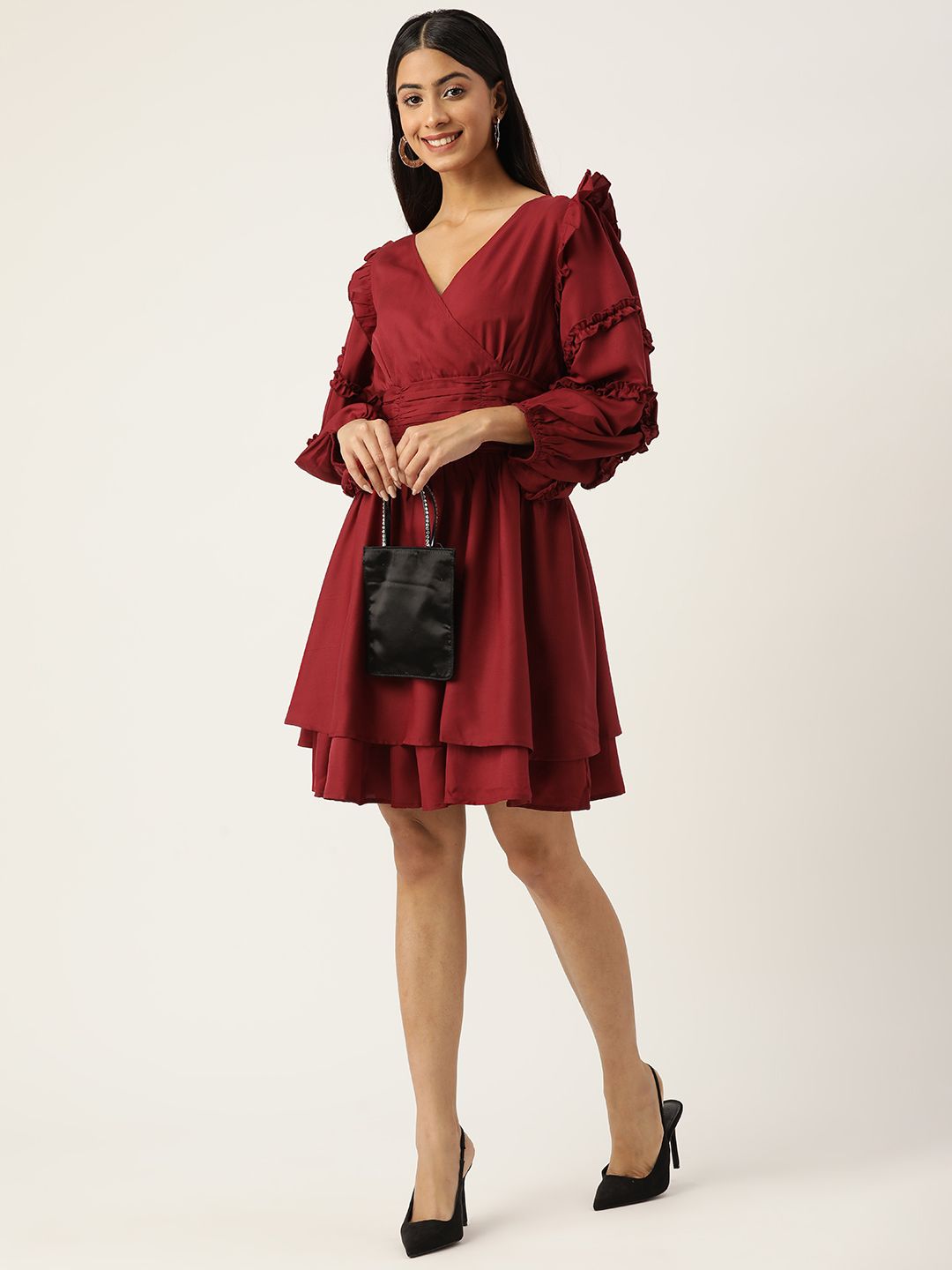 Antheaa Woman Ruched Layered Dress