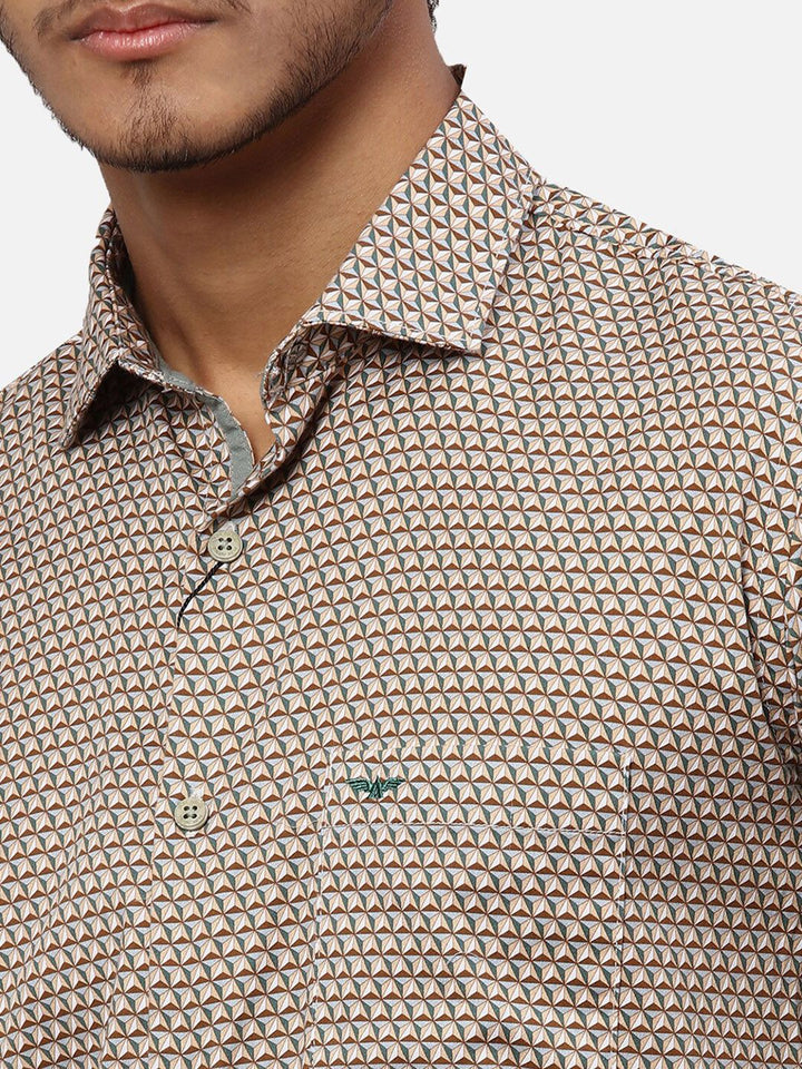 Park Avenue Geometric Printed Slim Fit Casual Shirt