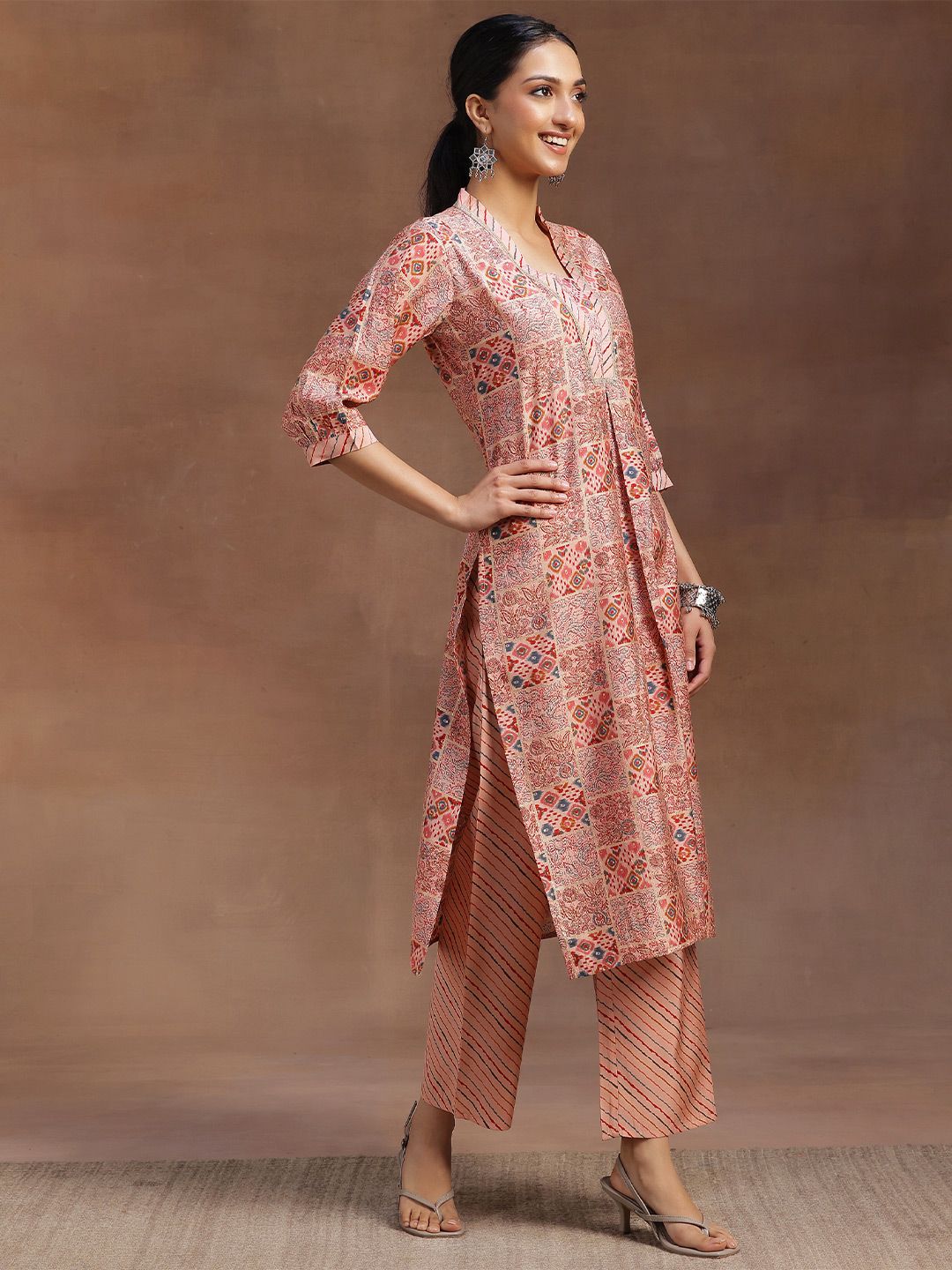 Libas Ethnic Motifs Printed Regular Gotta Patti Kurta with Palazzos