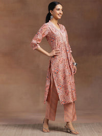 Libas Ethnic Motifs Printed Regular Gotta Patti Kurta with Palazzos