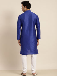 Anug by SOJANYA Men Blue Band Collar Kurta
