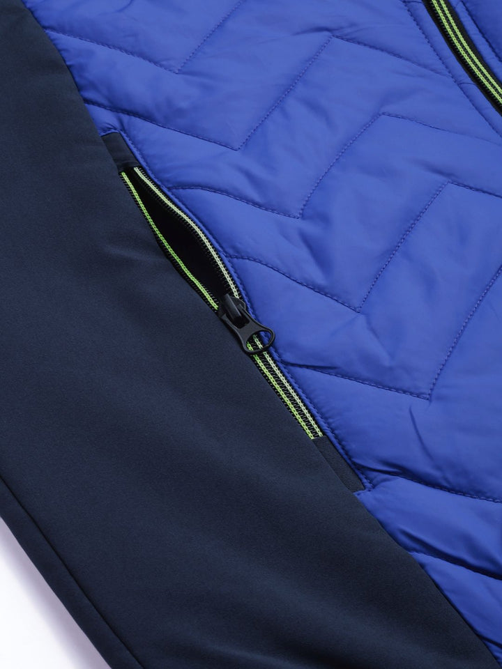 The Indian Garage Co Men Colourblock Zip-Front Bomber Jacket