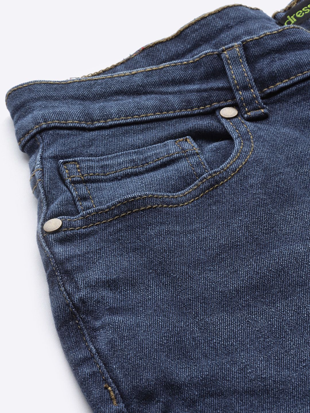 DressBerry Women Navy Blue Boyfriend Fit Stretchable Jeans