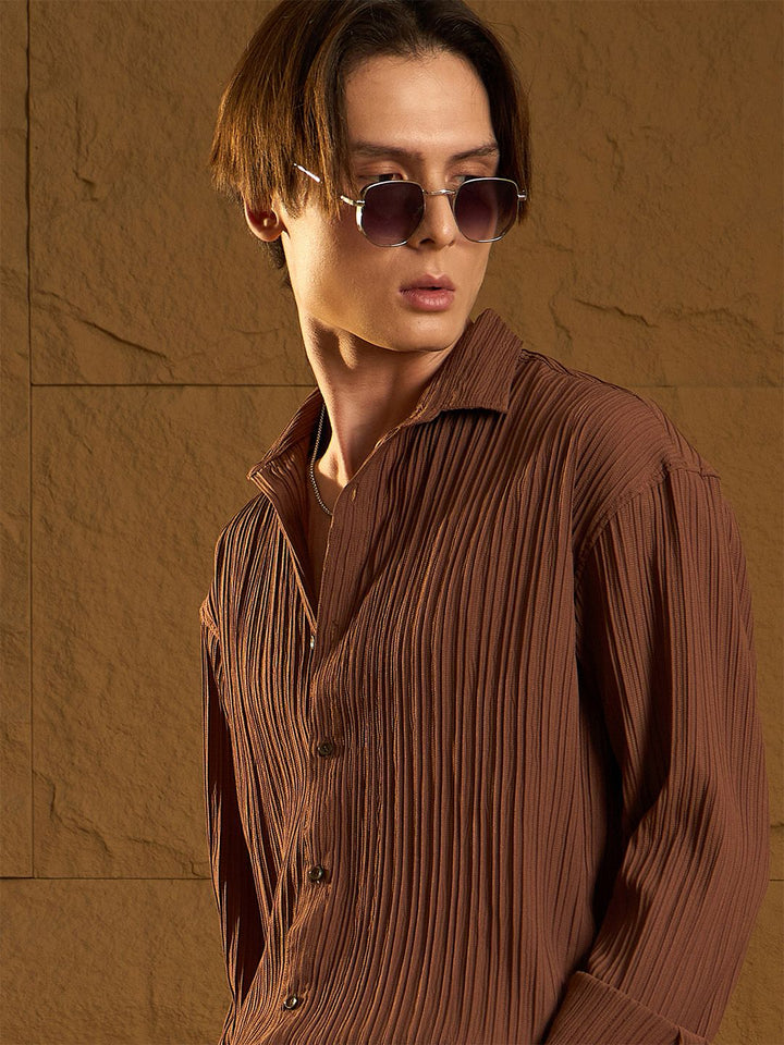 DENNISON Men Textured Oversized Shirt
