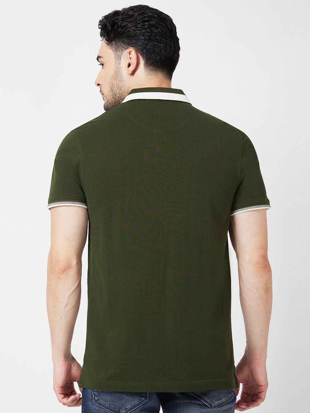 SPYKAR Polo Collar Slim Fit Pure Cotton T-Shirt