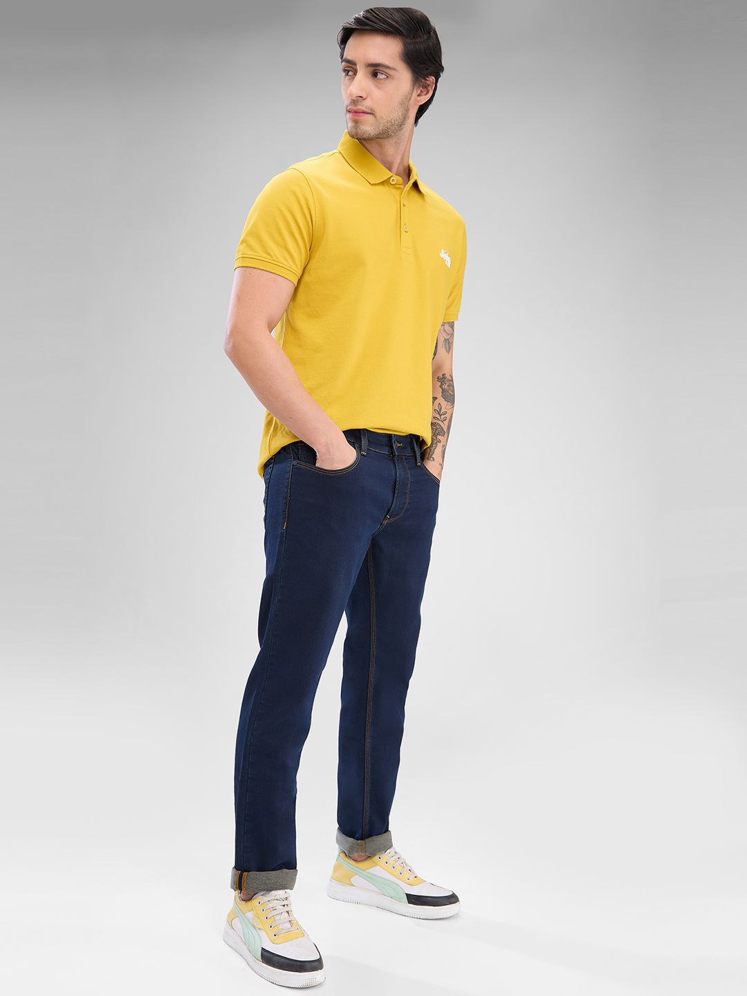 SPYKAR Men Mid Rise Clean Look Stretchable Jeans