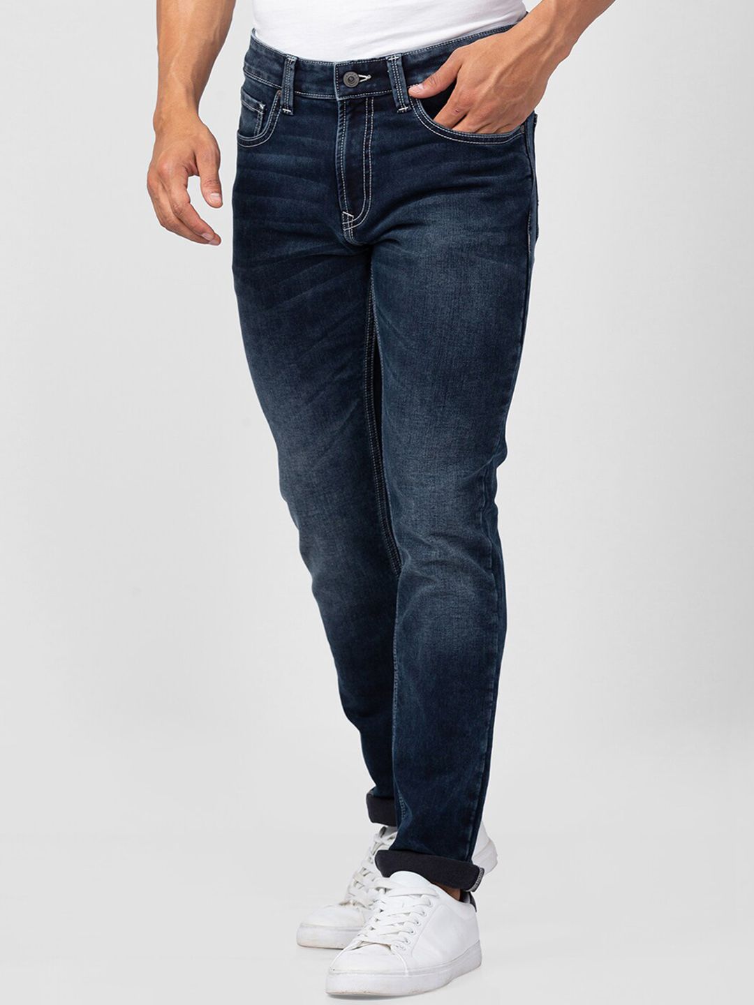 SPYKAR Men Cotton Regular Fit Heavy Fade Jeans