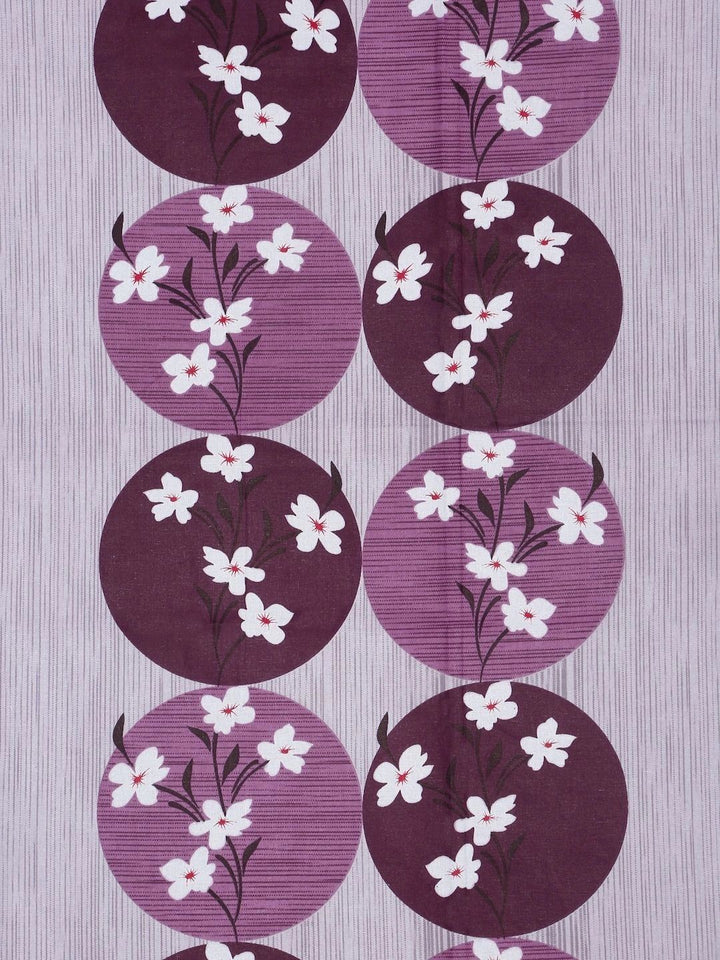 Myntra Elegant Homes Purple Floral 400 TC Single Bedsheet with 1 Pillow Covers