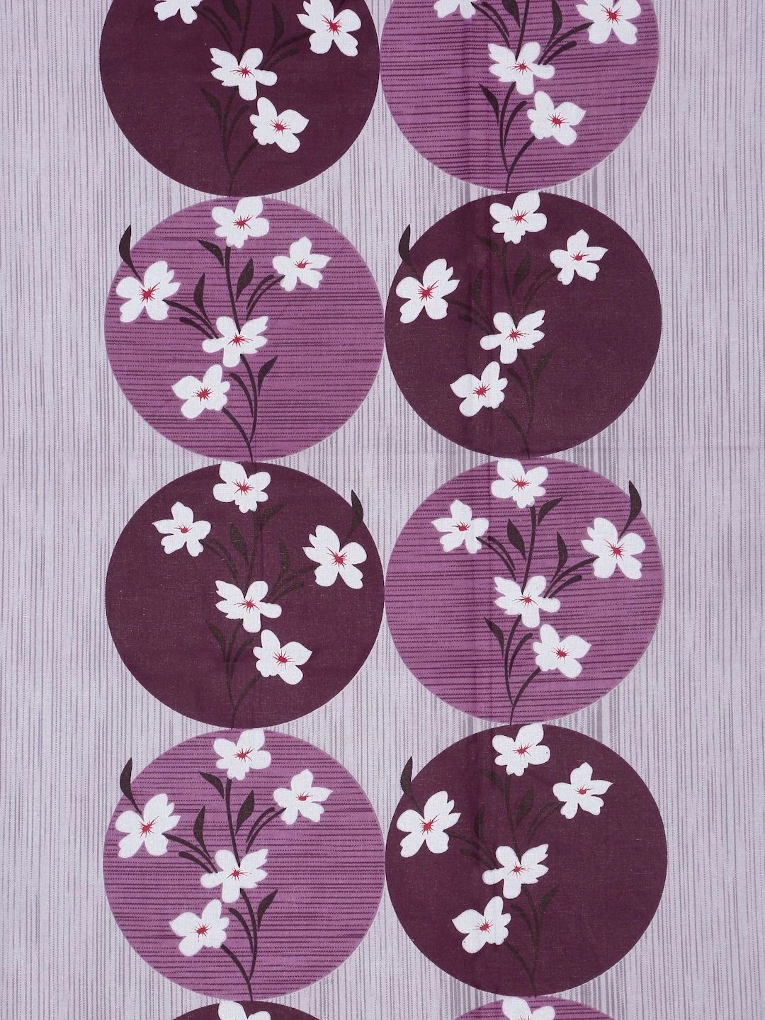 Myntra Elegant Homes Purple Floral 400 TC Single Bedsheet with 1 Pillow Covers