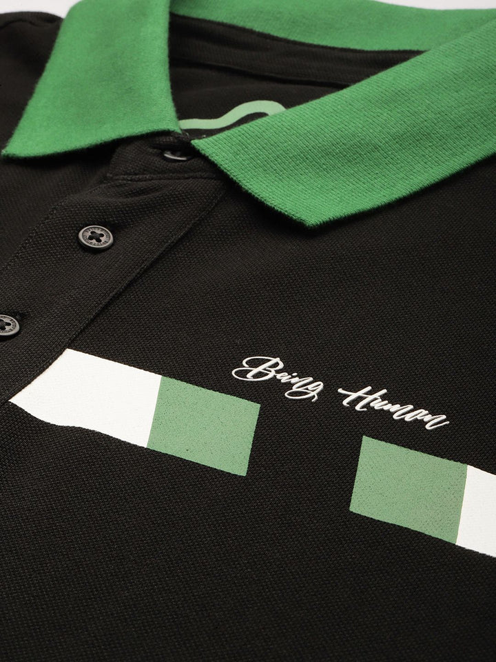 Being Human Printed Polo Collar Pure Cotton T-shirt