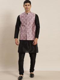SOJANYA Mandarin Collar Regular Kurta With Churidar & Nehru Jacket