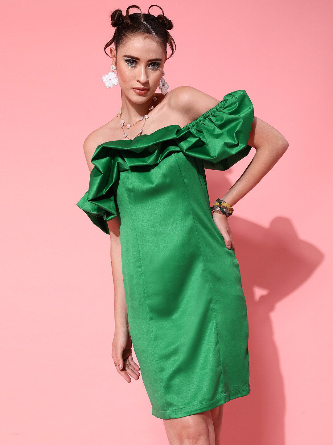STREET 9 Women Gorgeous Green Solid Dress