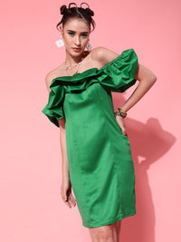 STREET 9 Women Gorgeous Green Solid Dress