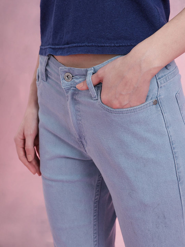 DressBerry Women Wide Leg Mid-Rise Jeans